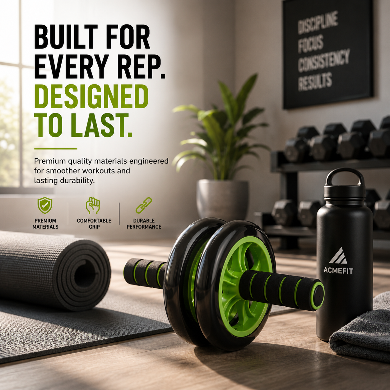 AcmeFit Dual Wheel Ab Roller for Core Training