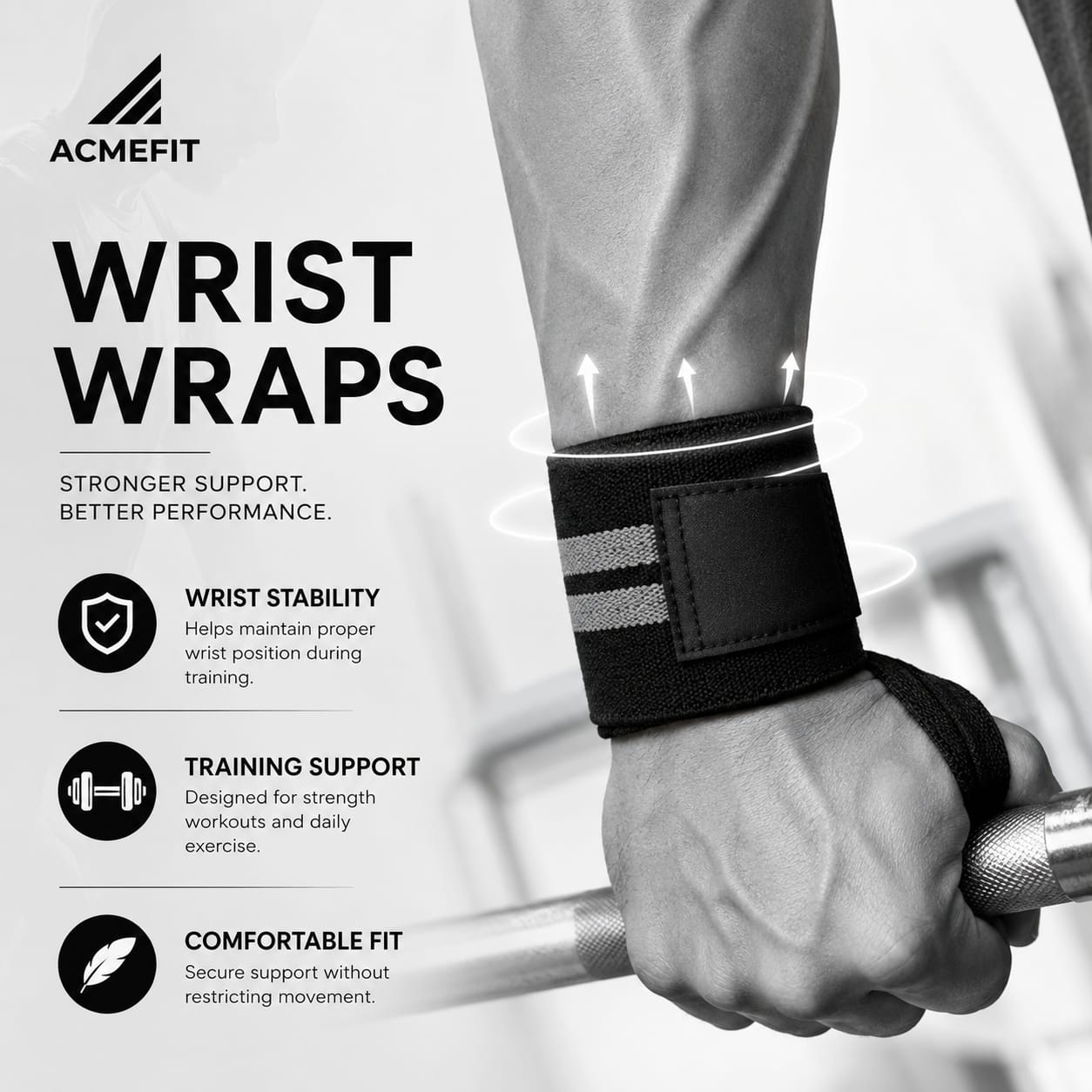 Premium Wrist Wraps for Stronger Lifts